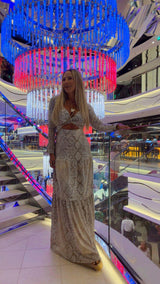 1765 Snake print long sleeve maxi dress Kiut