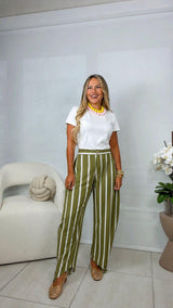 1726 Vertical striped pants