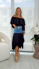 0029 Top and maxi skirt set