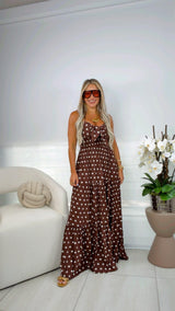 6658 Polka dot print maxi dress