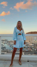 1110 Snake printed long sleeve mini dress Kiut