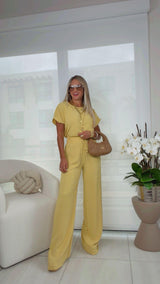 0021 Top and wide leg pants set