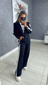0042 Blazer with diamonds button and pants set