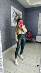 L052 Vegan leather skinny pants