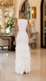 2742 Crochet ruffle hem dress