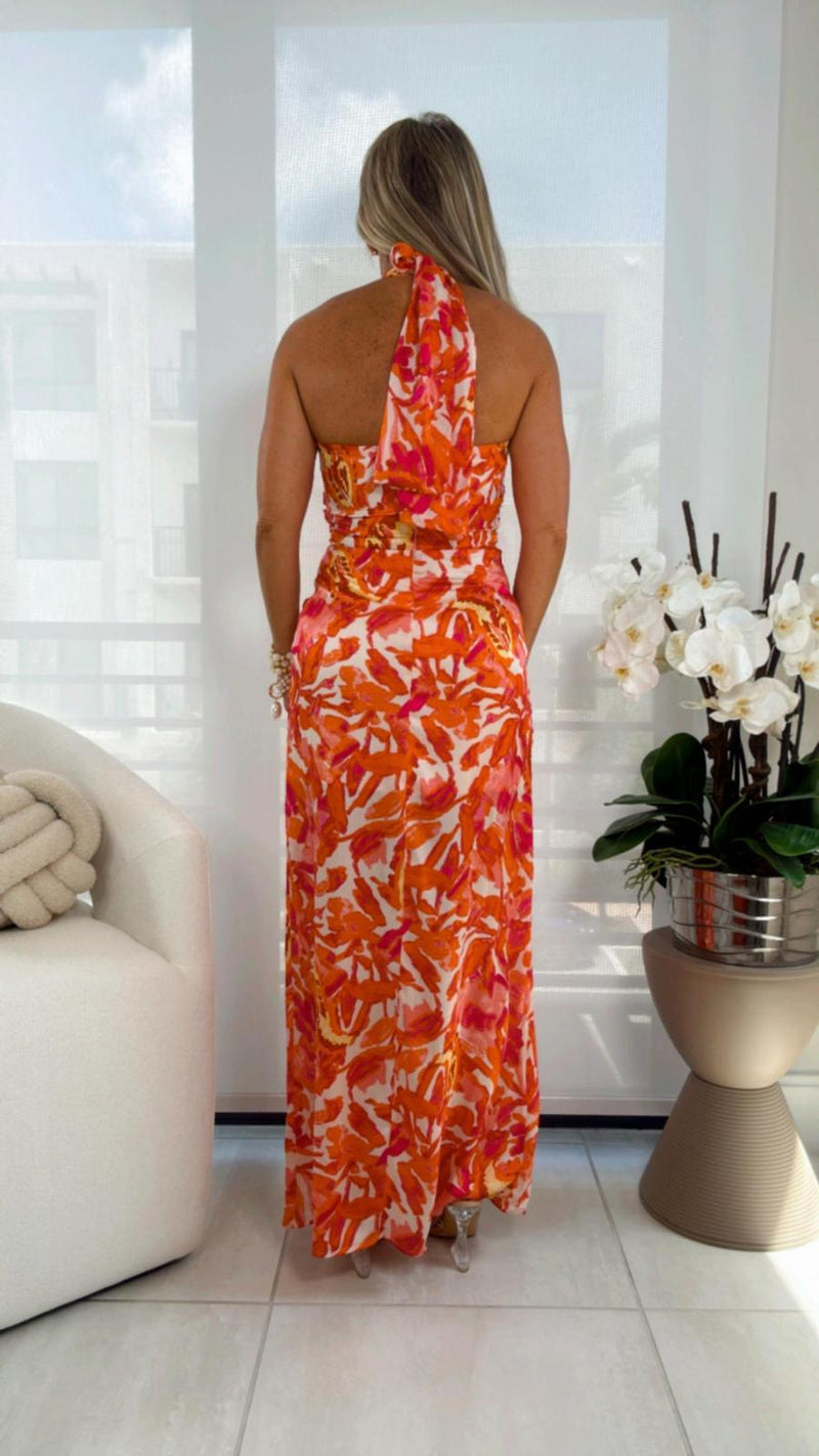 1395 Silky satin midi dress