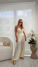 2098 Lace top and pants set