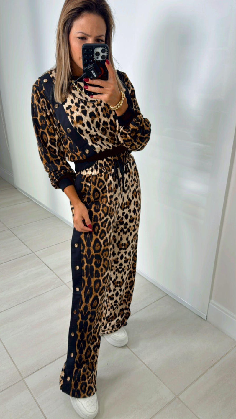 0016 Leopard sweater and pants set