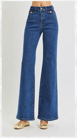 1929 High rise wide flare pants