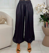 2763 Elastic waist satin harem pants