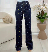 8967 Midnight daisy wide leg pants