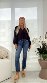 5109 Chiffon boho ruffle blouse