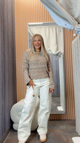 0091 Boot detail barrel denim pants