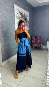 4996 One shoulder long dress