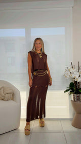 1009 Sahara lounge top and skirt set