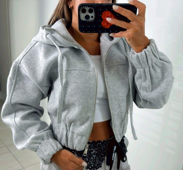 Y200 Wool cropped hoodie jacket