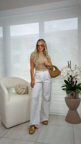 7465 Polka dot high waist pants