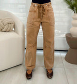 3083 Barrel denim pants with eyelet waist