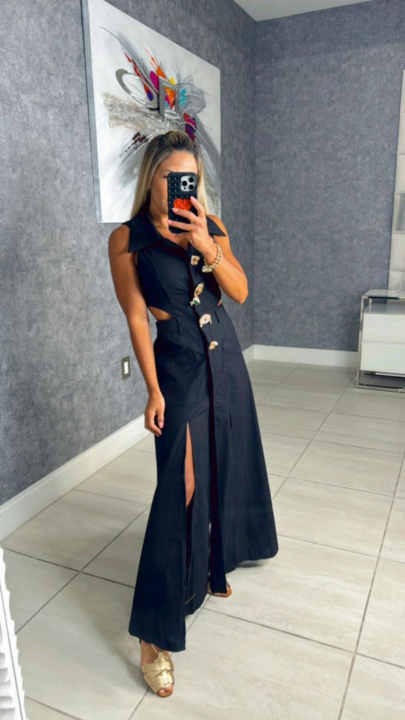 4111 Senses pin maxi dress