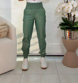 1703  Shiny jogger Kiut with elastic waist