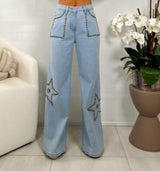 5119 High rise western style stretchy denim pants