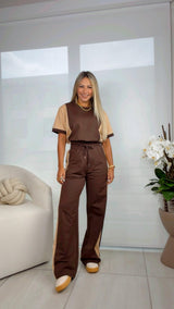 0096 Top and pants with elastic waist set