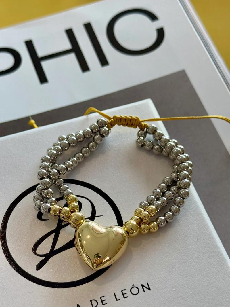 DL02 Valentines two tone adjustable bracelet