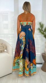 6828 Sea print dress