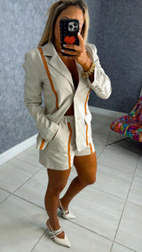 4144 Blazer with belt and short set