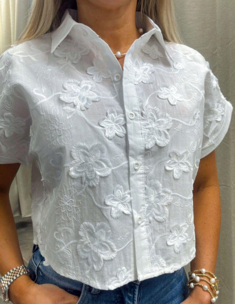 5690 Short sleeve embroidery shirt