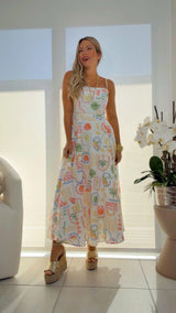 1759 Vacation print midi dress
