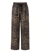 3021 Tencel leopard print pants