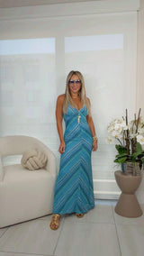 0171 Knit open back maxi dress