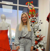 3096 Elasticized gathered hem sweater