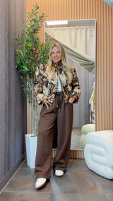 3353 Jacquard floral bomber jacket