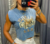 4081 Tiger print sleeveless crop top