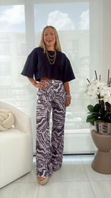 5093 Wide leg boho print pants