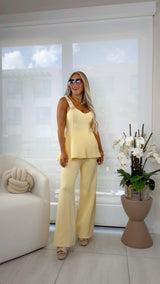 0069 Top with straps detail and pants set