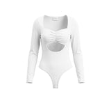 1318 Scrunch front open front longsleeve bodysuit