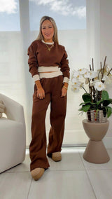 6920 Contrast sweater and pants set