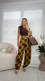 9997 Polka dot trendy woven pants