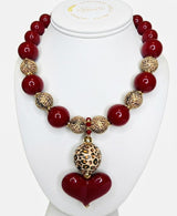 N1279 Candy Heart animal print Necklace