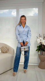 5240 Waist-tie blouse