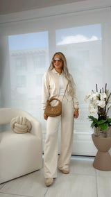 1207 Cozy zip-up jacket and pants set