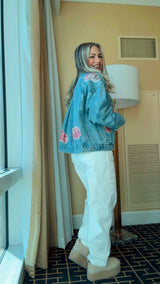 5593 Flower patch denim jacket