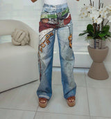 8308 Printed texas bear pants