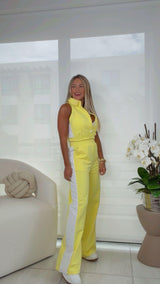 0080 Collar neck top and sweetpants set