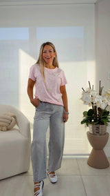 6924 Shiny and pearls hearts top