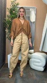 5102 Chiffon ruched blouse
