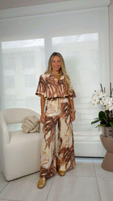 4525 Printed top and pants set
